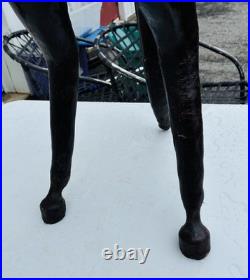 1990s Vintage Rearing Leather Horse Store Display