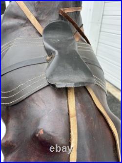 1990s Vintage Rearing Leather Horse Store Display