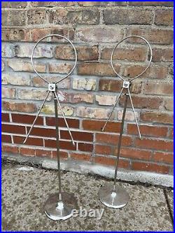 2 Vintage 1920s Store Display Counter Top Easels Mercantile Racks Chrome Clothes