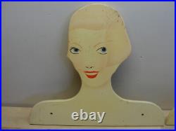 2 Vintage Art Deco Wooden Women's Head Store Display