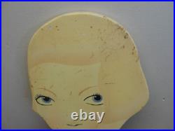 2 Vintage Art Deco Wooden Women's Head Store Display