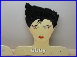 2 Vintage Art Deco Wooden Women's Head Store Display