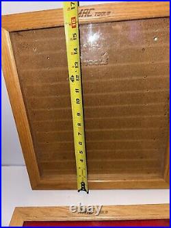 2 Vintage MAC Tools Hardware Store Wall Mount Or Counter Wooden Display Case