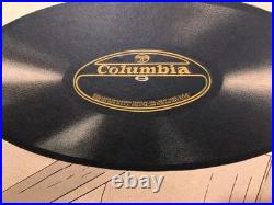 29 Tall Antique Vtg 1926 Columbia Records Store Counter Trifold Display Sign