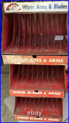 3 Vintage Trico Wiper Arm Blades Metal Store Display Collectible