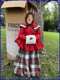 32 Large VTG BYERS' CHOISE Store Display Xmas Caroler Singer Doll Figure with Box