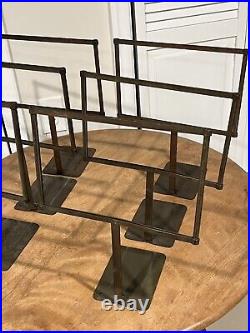 (4)LOT ANTIQUE VTG 30s 40s SIGN FIXTURE HOLDER PRICE DISPLAY STAND CLOTHES STORE