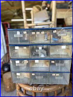 4 VTG Stackable GE General Electric Auto Lamp Bulb Counter Store Display Cabinet
