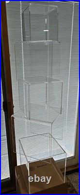 5 Piece Set Of Vintage Lucite Clear Acrylic U Cubes Riser Retail Store Display