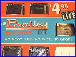 5 Vtg Unused Bentley Butane Cigarette Lighters In Store Counter Display! Austria