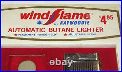 5 Vtg Windflame By Kaywoodie Butane Cigarette Lighters In Store Counter Display