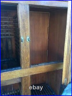 6'Ice Box glass doors Antique Oak Confectionery Commercial Shop Icebox WILL SHIP