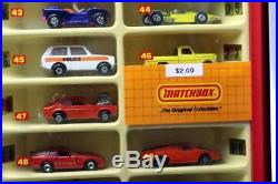 76 Matchbox Lesney Made In England Vintage Car Collection Lot with Store Display