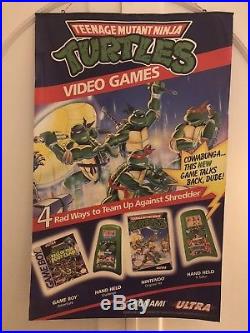 90s Nintendo TMNT Official Store Display Sign! Vintage! 4 Ft X 2.5 Ft NES Promo