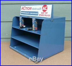 AC Hot Tip Spark Plugs Vintage Metal Cabinet Gas Station Store Display Man Cave