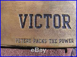 ANTIQUE PETERS VICTOR SHOTGUN SHELL STORE DISPLAY TRADE SIGN hunting ammo