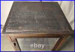 ANTIQUE STORE COUNTER WOOD + GLASS DISPLAY CASE SHELF APOTHECARY CABINET As Is