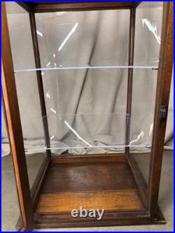 ANTIQUE STORE COUNTER WOOD + GLASS DISPLAY CASE SHELF APOTHECARY CABINET As Is