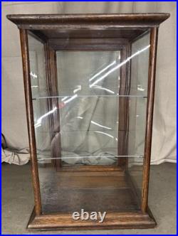 ANTIQUE STORE COUNTER WOOD + GLASS DISPLAY CASE SHELF APOTHECARY CABINET As Is