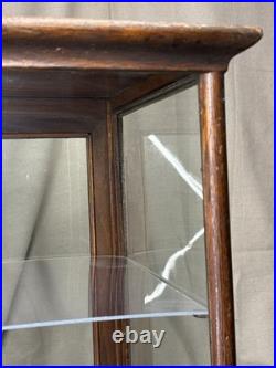ANTIQUE STORE COUNTER WOOD + GLASS DISPLAY CASE SHELF APOTHECARY CABINET As Is