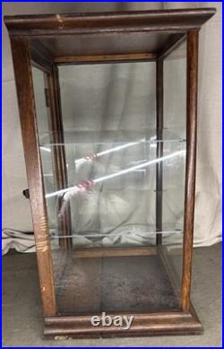 ANTIQUE STORE COUNTER WOOD + GLASS DISPLAY CASE SHELF APOTHECARY CABINET As Is