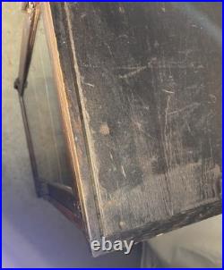 ANTIQUE STORE COUNTER WOOD + GLASS DISPLAY CASE SHELF APOTHECARY CABINET As Is