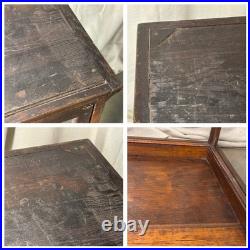 ANTIQUE STORE COUNTER WOOD + GLASS DISPLAY CASE SHELF APOTHECARY CABINET As Is