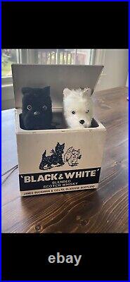 Animated White & Black Scotch Whiskey Barking Scottie Dogs Store Display, VTG