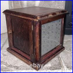 Antique 1800's Cabinet Display Case General Store Apothecary Burr Walnut Wood