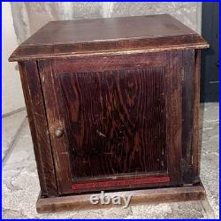Antique 1800's Cabinet Display Case General Store Apothecary Burr Walnut Wood