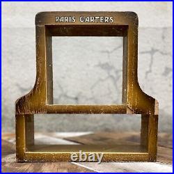 Antique 1910s 1920s Paris Garters Wood and Glass Store Counter Top Display Case