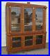 Antique-2-Piece-Oak-Store-Display-Cupboard-Pharmacy-Pantry-Gun-Cabinet-Vintage-01-tgic