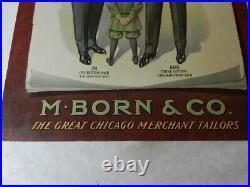 Antique Advertising Sign-1908 M-born & Co. Tailors Sign- Chicago- Vintage Suit