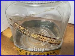 Antique CURTISS CHICOS SPANISH PEANUTS GLASS JAR 5 Cent Country Store Display