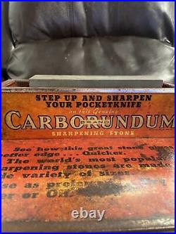 Antique Carborundum Knife Sharpening Display Vintage Advertising