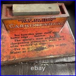 Antique Carborundum Knife Sharpening Display Vintage Advertising