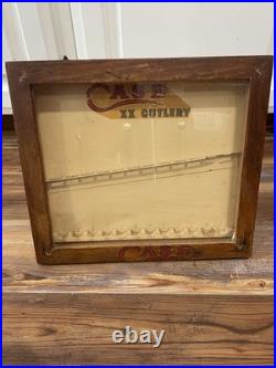 Antique Case XX Cutlery Knife Wood Advertising Counter Store Display Cabinet