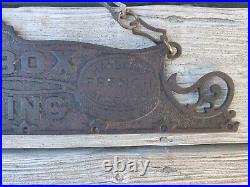 Antique Cast Iron Handy Box French Shoe Blackening Double-Sided Store Display Si