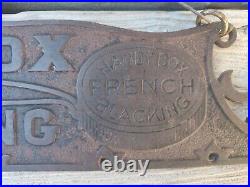 Antique Cast Iron Handy Box French Shoe Blackening Double-Sided Store Display Si