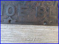 Antique Cast Iron Handy Box French Shoe Blackening Double-Sided Store Display Si