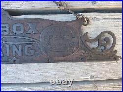 Antique Cast Iron Handy Box French Shoe Blackening Double-Sided Store Display Si