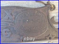 Antique Cast Iron Handy Box French Shoe Blackening Double-Sided Store Display Si