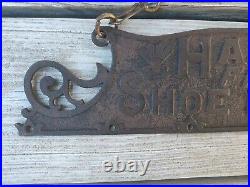 Antique Cast Iron Handy Box French Shoe Blackening Double-Sided Store Display Si