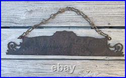 Antique Cast Iron Handy Box French Shoe Blackening Double-Sided Store Display Si