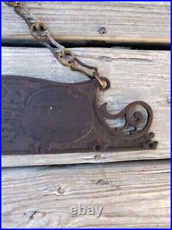 Antique Cast Iron Handy Box French Shoe Blackening Double-Sided Store Display Si