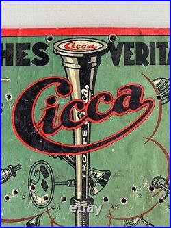 Antique Cicca Store Display Sign Bicycle Auto Bulb Horn Paris France HTF VTG Ad