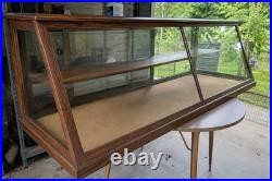 Antique Columbus Show Case Co Tiger Oak Slant Front General Store Display Case 6
