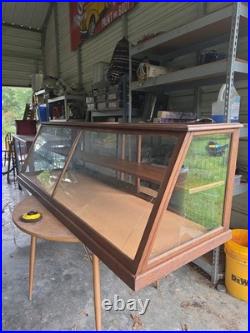Antique Columbus Show Case Co Tiger Oak Slant Front General Store Display Case 6