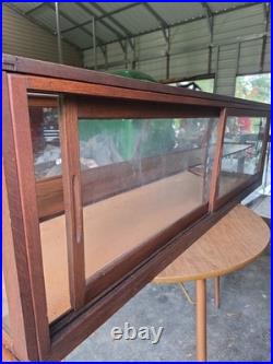 Antique Columbus Show Case Co Tiger Oak Slant Front General Store Display Case 6