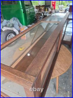 Antique Columbus Show Case Co Tiger Oak Slant Front General Store Display Case 6